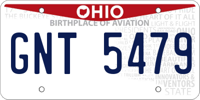 OH license plate GNT5479
