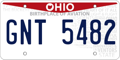OH license plate GNT5482