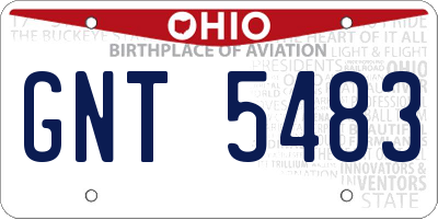 OH license plate GNT5483