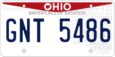 OH license plate GNT5486