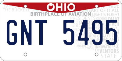 OH license plate GNT5495