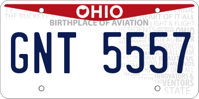 OH license plate GNT5557