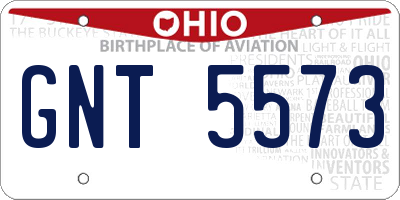OH license plate GNT5573
