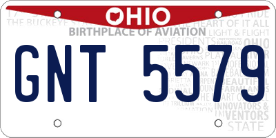 OH license plate GNT5579