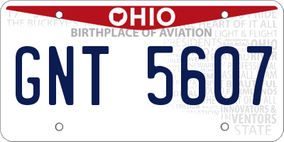 OH license plate GNT5607