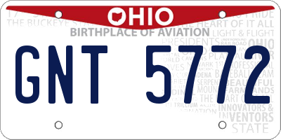 OH license plate GNT5772