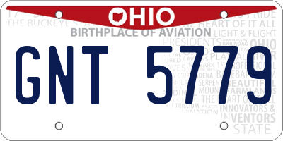 OH license plate GNT5779