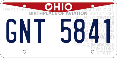 OH license plate GNT5841