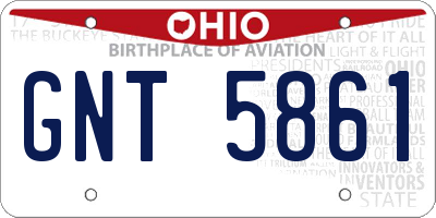 OH license plate GNT5861