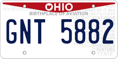 OH license plate GNT5882