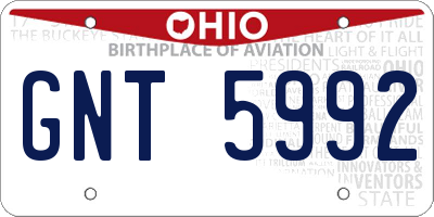OH license plate GNT5992