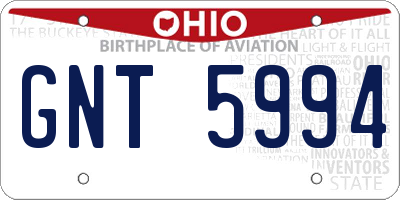 OH license plate GNT5994