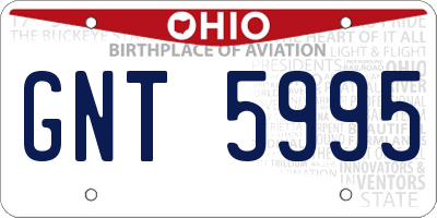 OH license plate GNT5995