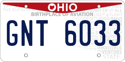 OH license plate GNT6033
