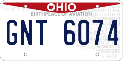 OH license plate GNT6074