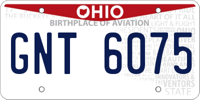 OH license plate GNT6075