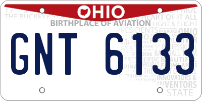 OH license plate GNT6133