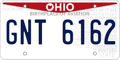 OH license plate GNT6162