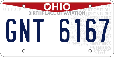 OH license plate GNT6167