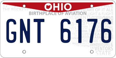 OH license plate GNT6176