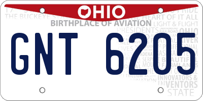OH license plate GNT6205