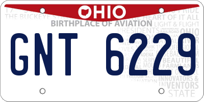 OH license plate GNT6229