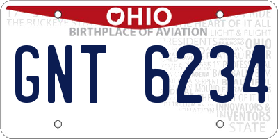 OH license plate GNT6234