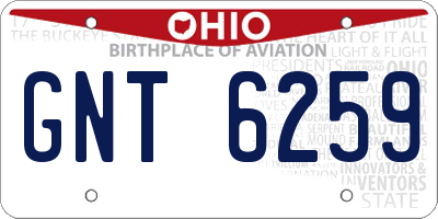 OH license plate GNT6259