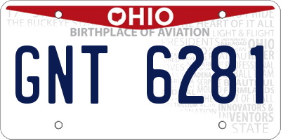 OH license plate GNT6281