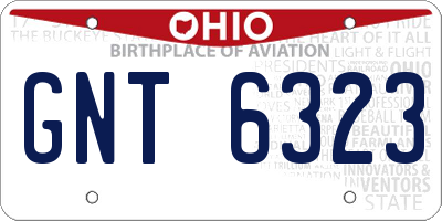 OH license plate GNT6323
