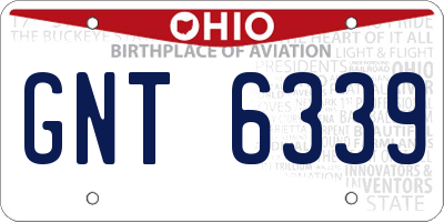 OH license plate GNT6339