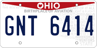 OH license plate GNT6414