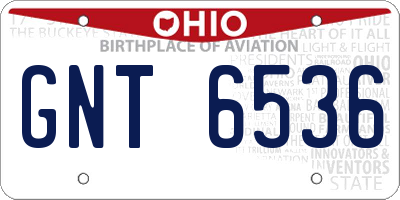 OH license plate GNT6536