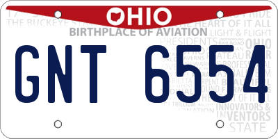 OH license plate GNT6554