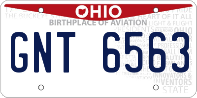 OH license plate GNT6563