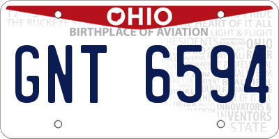 OH license plate GNT6594