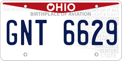 OH license plate GNT6629
