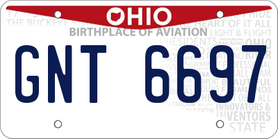 OH license plate GNT6697
