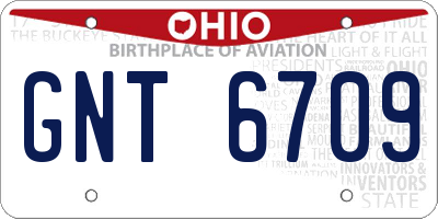 OH license plate GNT6709