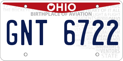 OH license plate GNT6722