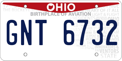 OH license plate GNT6732