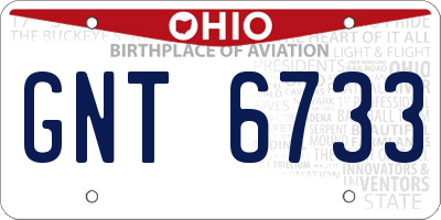 OH license plate GNT6733