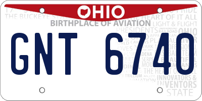OH license plate GNT6740