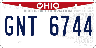 OH license plate GNT6744