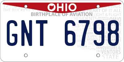 OH license plate GNT6798