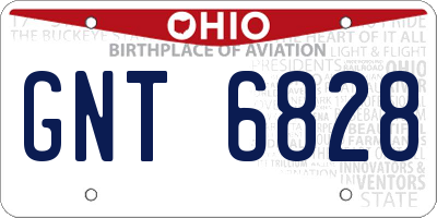 OH license plate GNT6828