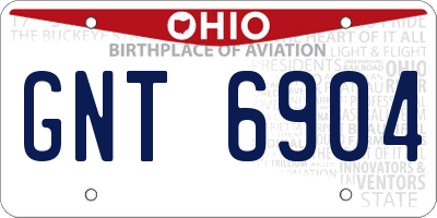 OH license plate GNT6904