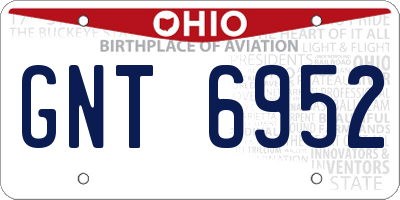OH license plate GNT6952