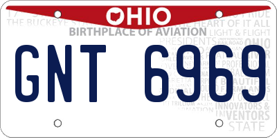 OH license plate GNT6969