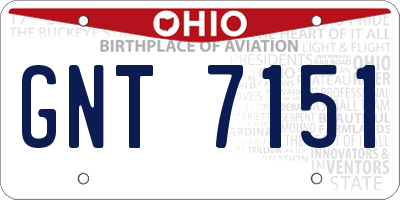 OH license plate GNT7151